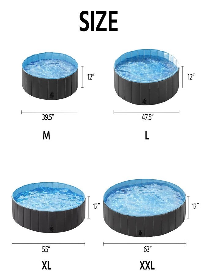 Yaheetech Foldable Dog Pool Collapsible Hard Plastic Dog Swimming Pool Portable Pet Pools Doggie Wading Pool Bath Tub for Puppy Small Medium Large Dogs, 63 x 12 Inches Black - Image 4